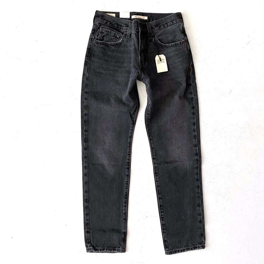 Levi's Premium Denim Middy Straight Mid Rise Black Gray Jeans A46900000 26 x 31